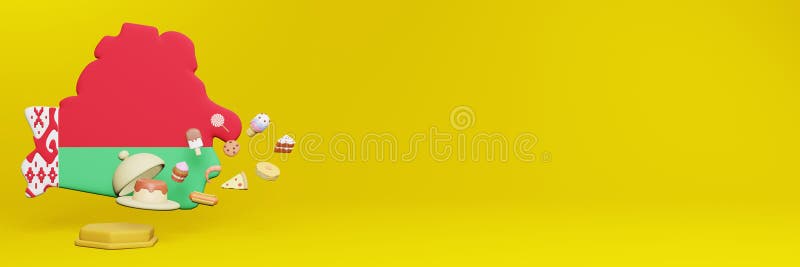 3d rendering of food consumption in Belarus country for data display stock illustration