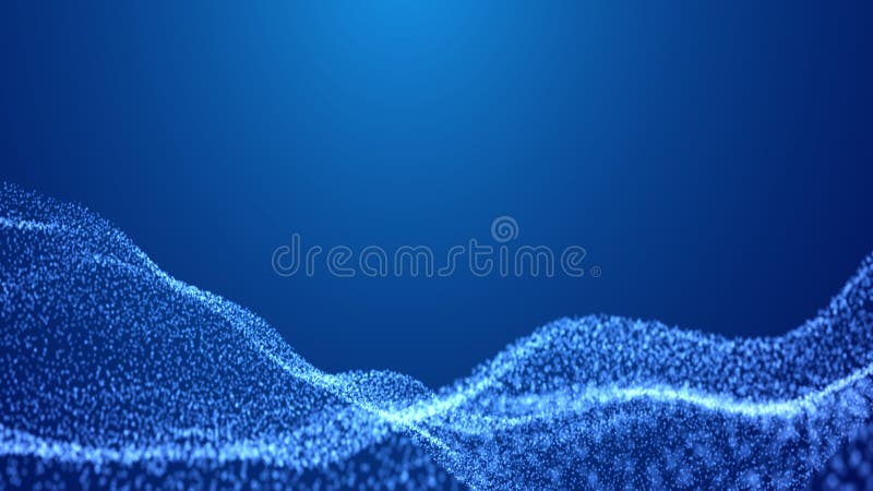3D rendering future abstract digital blue particles background vector illustration
