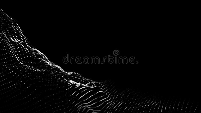 3D rendering future abstract digital particles background, Wave of particles pattern royalty free illustration
