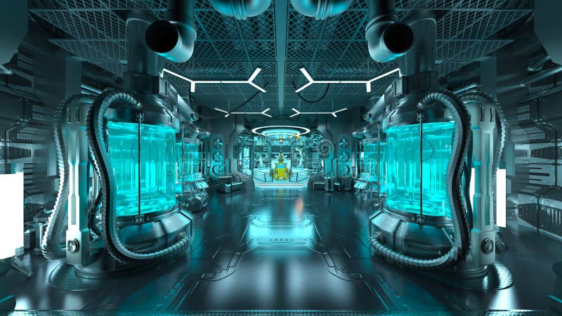 3D rendering of futuristic building stock illustration
