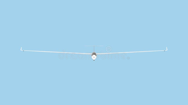3D rendering of a glider plane isolated on blue sky background royalty free illustration