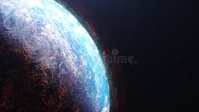 3D Rendering Globe Spinning and Orbit in the Universe with Lighting