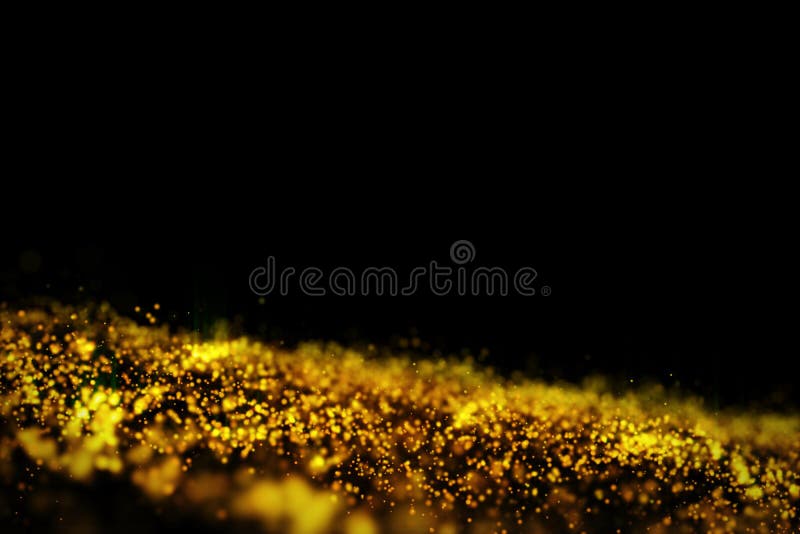 3D rendering Glow golden particles on black background royalty free illustration