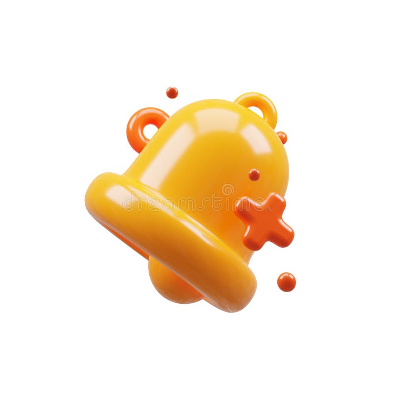 3D Rendering Golden Notification Bell Stock Illustration Illustration