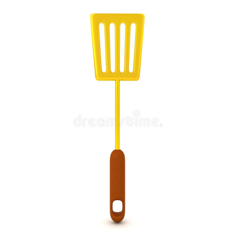 3D Rendering of Golden Spatula Stock Illustration Illustration of