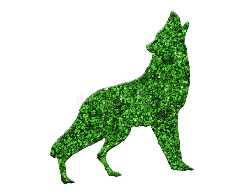 kapitalisme hvis Engel Illustration of a Howling Wolf in a Glittery Pattern on a White Background  Stock Image - Image of shape, background: 208638465