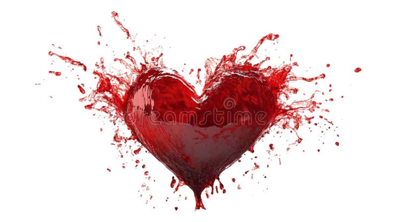 A 3D rendering of a heartshaped burst of love isolated on a transparent background showcasing a vibrant and dynamic display stock illustration