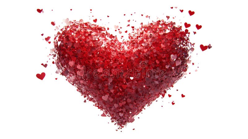 A 3D rendering of a heartshaped burst of love isolated on a transparent background showcasing a vibrant and dynamic display vector illustration