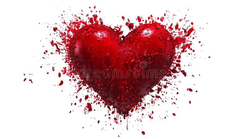 A 3D rendering of a heartshaped burst of love isolated on a transparent background showcasing a vibrant and dynamic display vector illustration