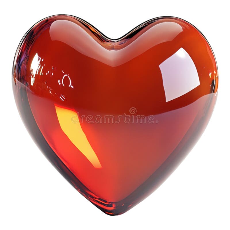A 3D rendering of a heartshaped object with a smaller heart inside isolated on a transparent background showcasing a symbolic vector illustration