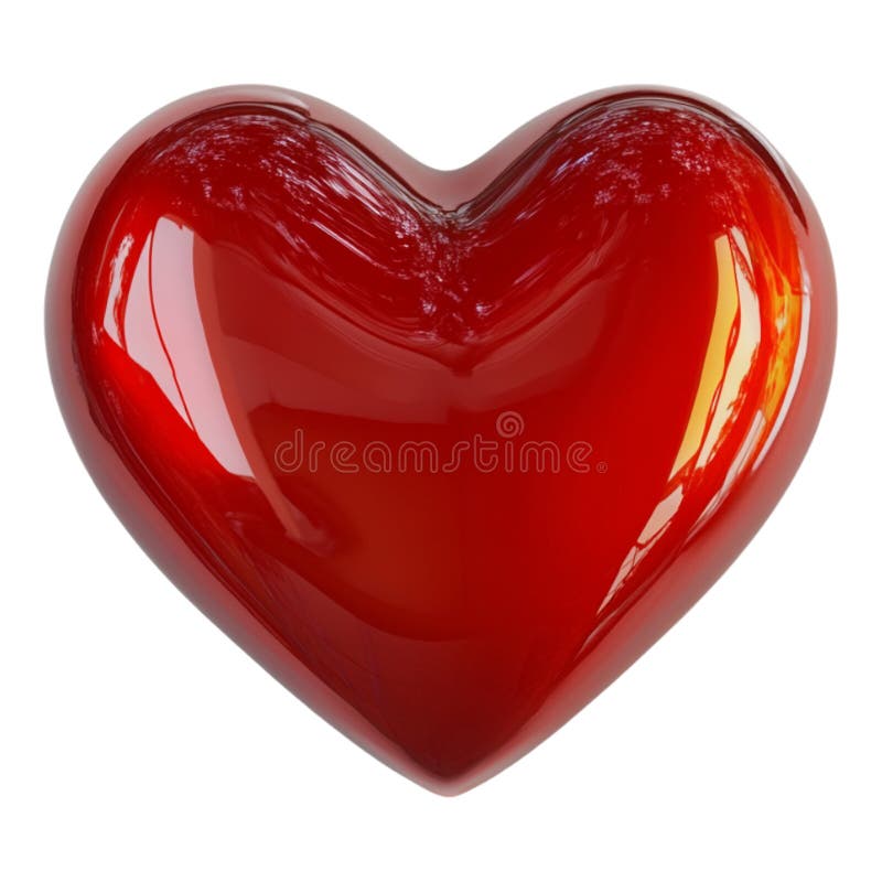A 3D rendering of a heartshaped object with a smaller heart inside isolated on a transparent background showcasing a symbolic stock illustration