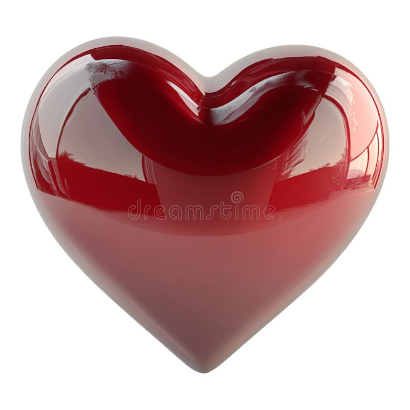 A 3D rendering of a heartshaped object with a smaller heart inside isolated on a transparent background showcasing a symbolic vector illustration