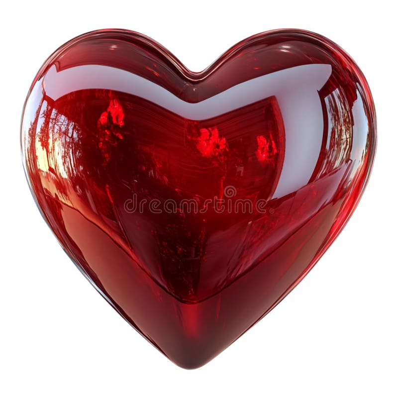 A 3D rendering of a heartshaped object with a smaller heart inside isolated on a transparent background showcasing a symbolic.