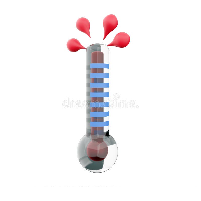 3d Rendering High Thermometer Score Icon 3d Render Hot Weather Icon Stock Illustration