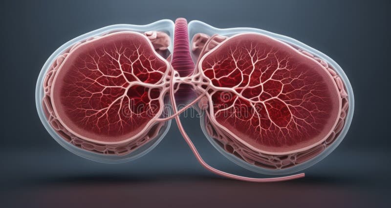 3D rendering of a human heart with detailed vascular structure royalty free illustration
