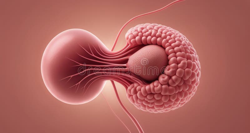 3D rendering of a human kidney with detailed internal structure vector illustration
