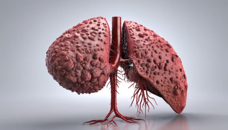 3D rendering of a human lung with detailed capillary network stock illustration
