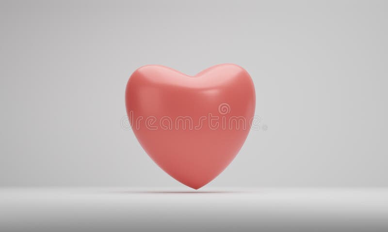 3d rendering, Icon hearts on white studio room background. royalty free illustration