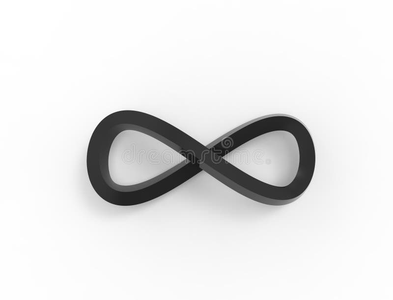 3d rendering of an infinity loop shape object isolated in white background royalty free illustration