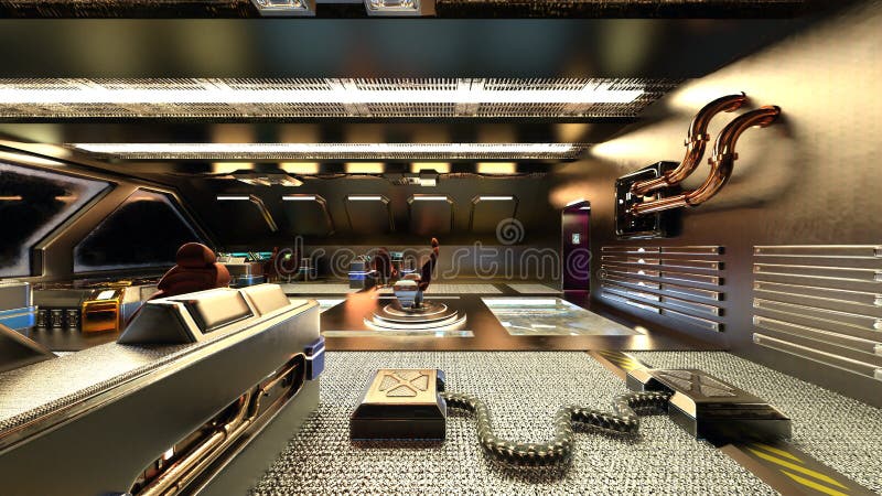 3D rendering of Inside the spaceship royalty free illustration
