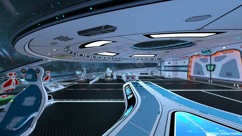3D rendering of Inside the spaceship royalty free illustration