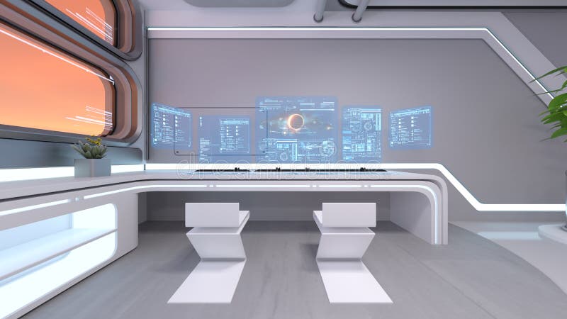 3D rendering of Inside the spaceship royalty free illustration