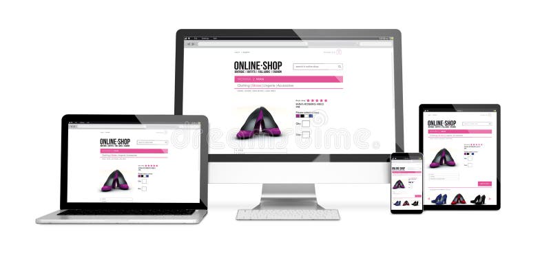 Download Devices Isolated Mockup Responsive Online Shop Design Stock Photo Image Of Design Mobile 105065590