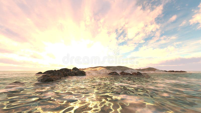 3D rendering of the isolated island stock illustration