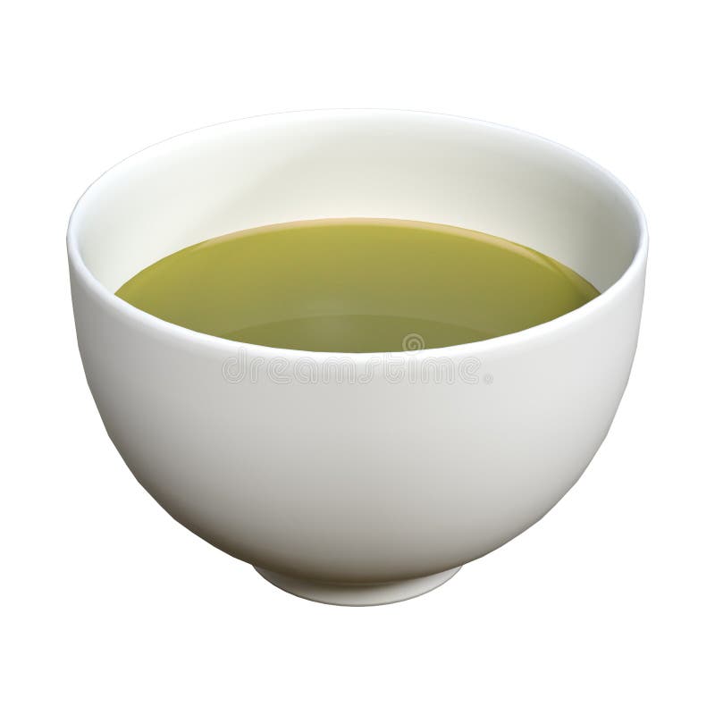 3D Rendering Japanese Tea on White Stock Illustration Illustration of
