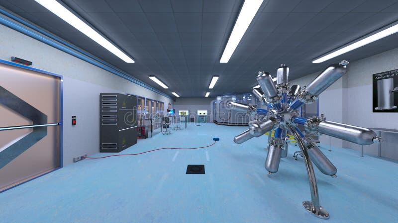 3D rendering of the laboratory corridor.