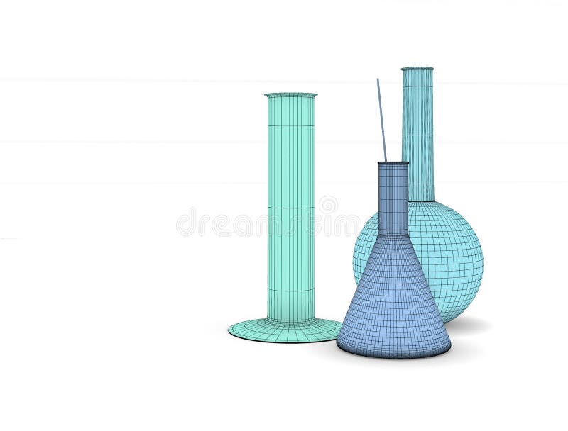 3D rendering. Laboratory glassware vector illustration