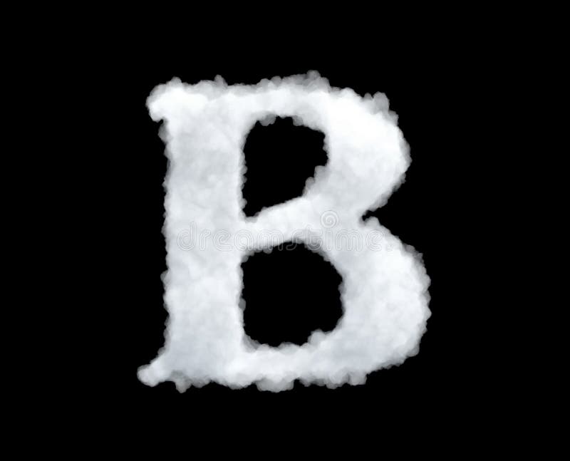 3d Rendering of a Letter-B-shaped Cloud Isolated on Black Background
