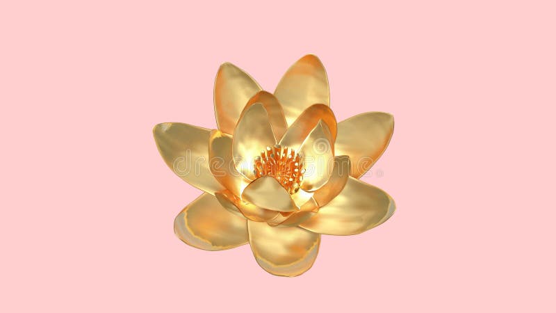 3D rendering of a lotus flower model nature isolated leaves pretty