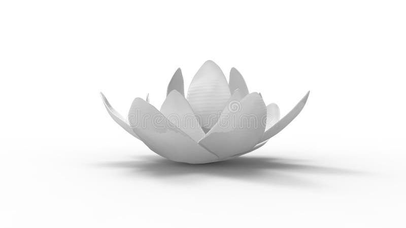 3D rendering of a lotus flower model nature isolated leaves pretty