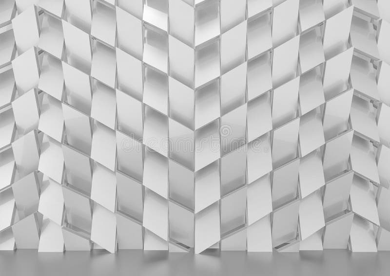 3d rendering. Luxurious gray trapezoid shape tile pattern wall background. vector illustration
