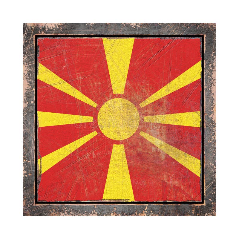 3d Rendering of a Macedonia Flag Icon. Stock Illustration