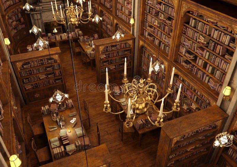 3D Rendering Magic Library vector illustration