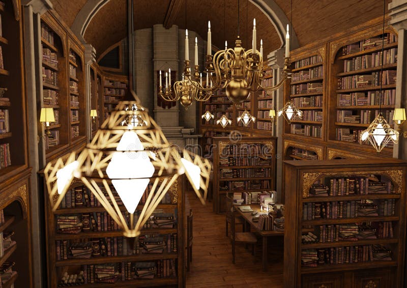 3D Rendering Magic Library royalty free illustration