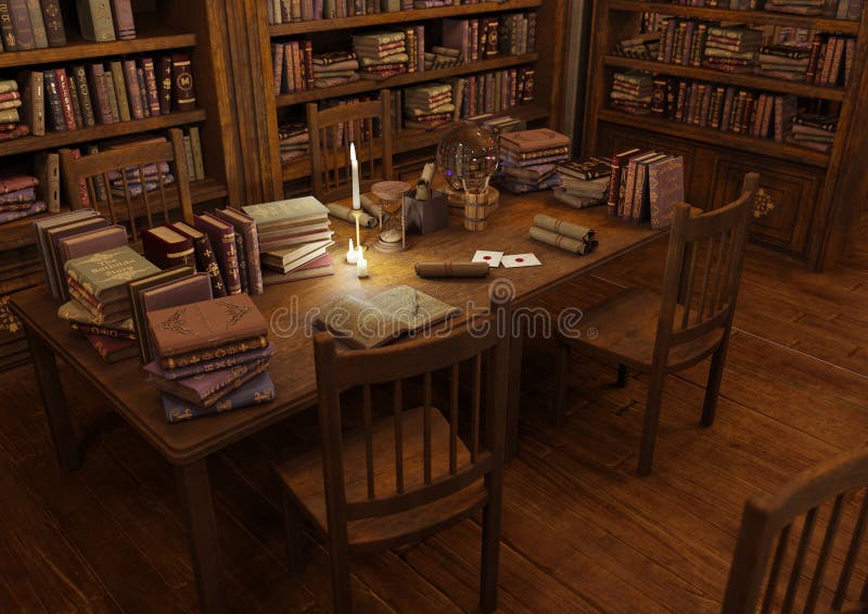 3D Rendering Magic Library royalty free illustration