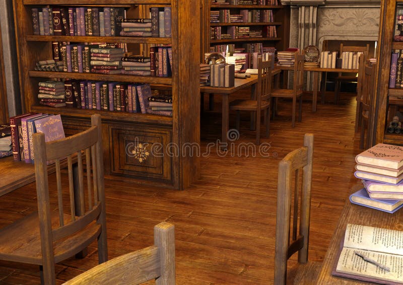 3D Rendering Magic Library royalty free illustration