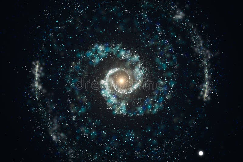 3d rendering, the magnificent spiral nebula. The universe background stock illustration