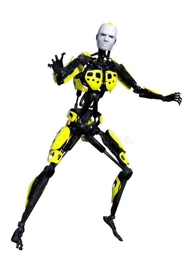 3D Rendering Male Robot on White vector illustration