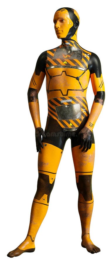 3D Rendering Male Robot on White vector illustration