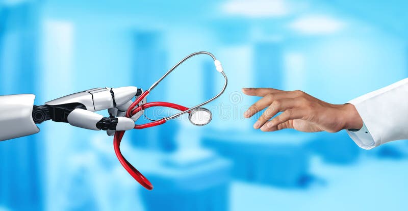 3D rendering medical artificial intelligence robot royalty free stock photography