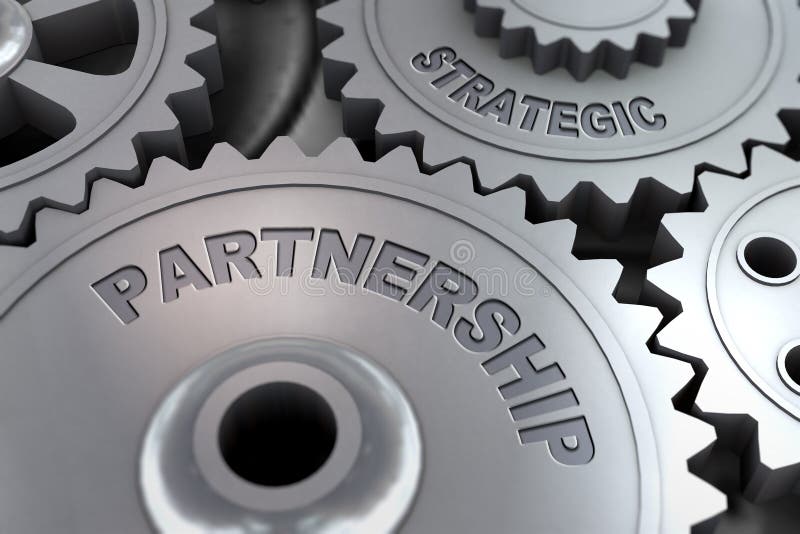 3d render of cogwheel gear Strategic Partnership. 3d rendering of metal cogwheel gears concept of Strategic Partnership royalty free illustration 3d render of cogwheel gear Strategic Partnership. 3d rendering of metal cogwheel gears concept of Strategic Partnership royalty free illustration