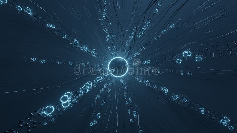 3D rendering of microscopic Sci-Fi. The agglomeration of new molecular structures vector illustration
