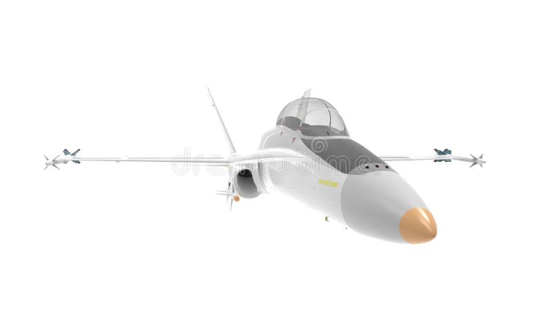3d rendering of a millitary aircraft jet isolated on white background stock illustration