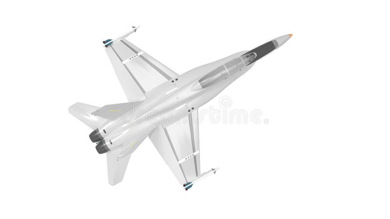 3d rendering of a millitary aircraft jet isolated on white background royalty free illustration