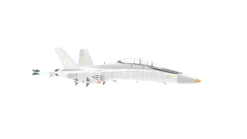 3d rendering of a millitary aircraft jet isolated on white background vector illustration