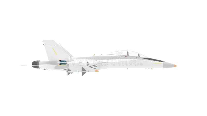 3d rendering of a millitary aircraft jet isolated on white background royalty free illustration